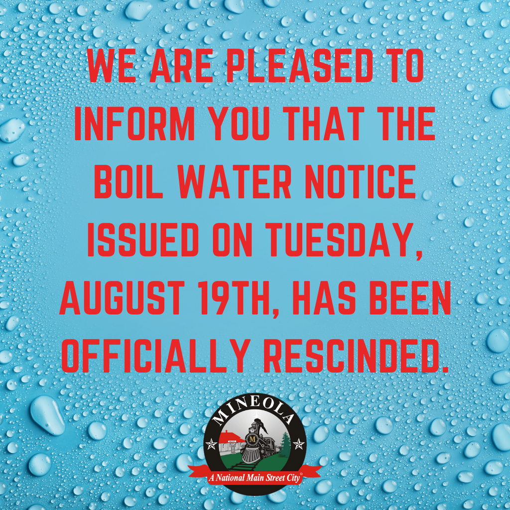 Boil Water Notice Rescinded