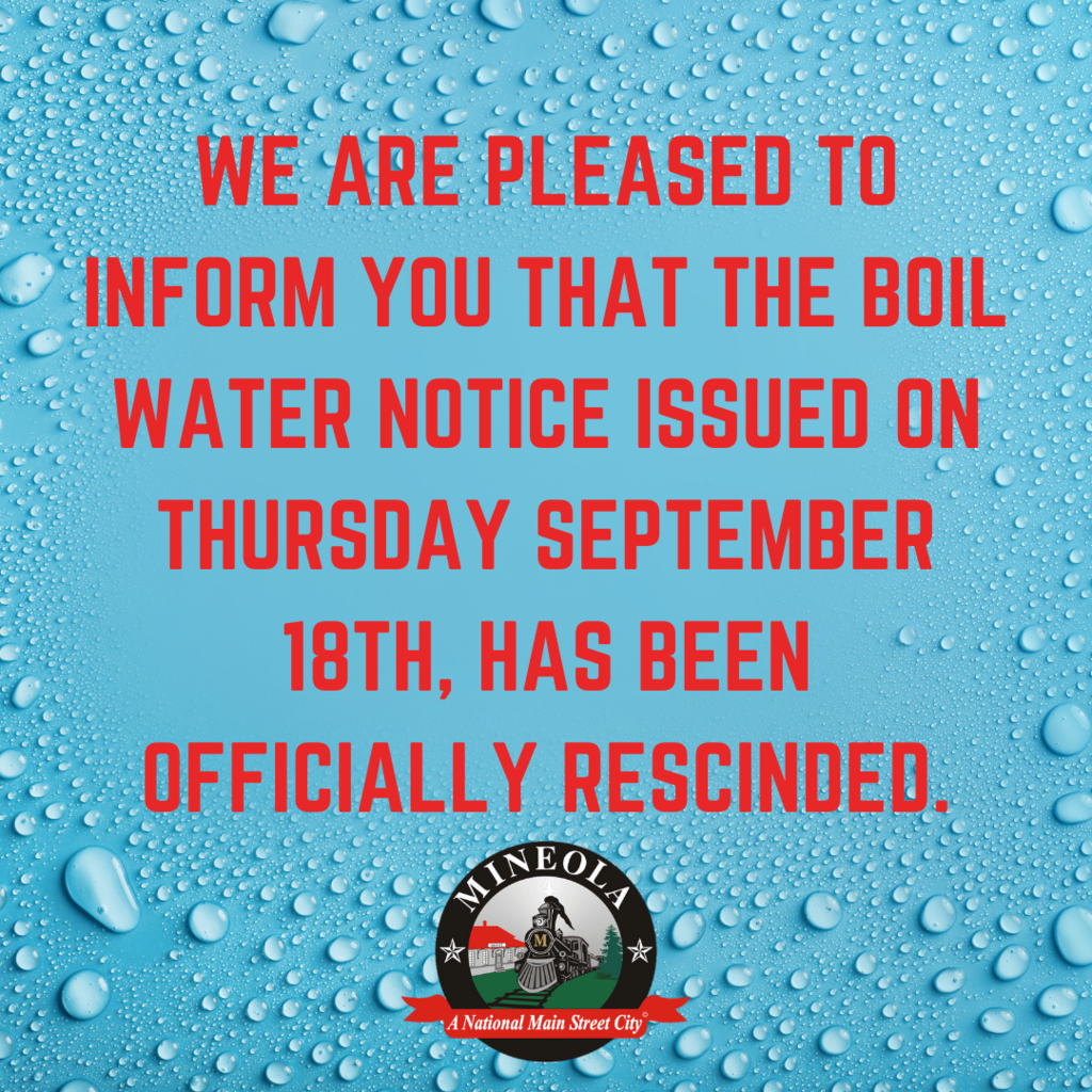 Boil Water Notice Rescinded