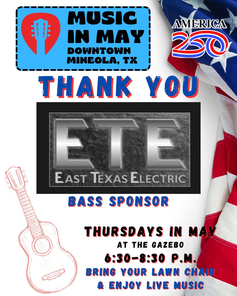 Music in May Sponsor Thank You Flyer-East Texas Electric