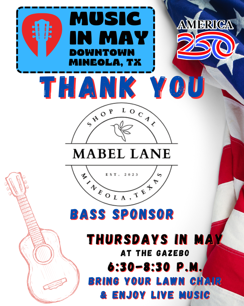 Music in May Sponsor Thank You Flyer-Mable Lane