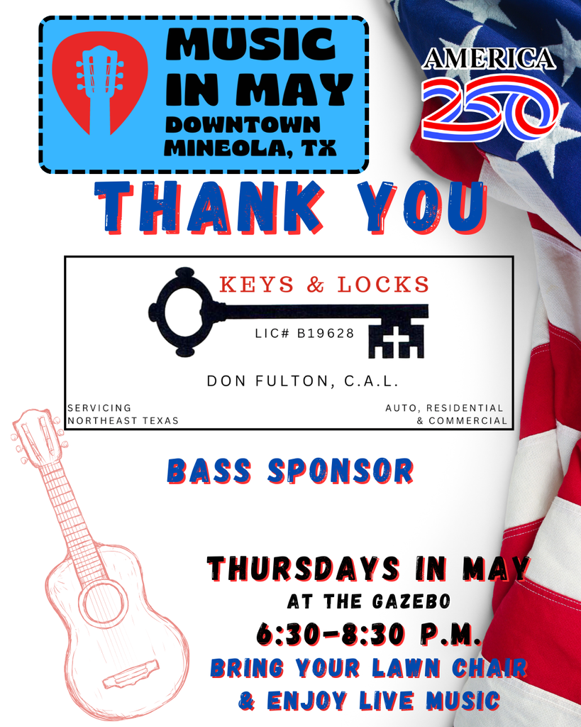 Music in May Sponsor Thank You Flyer-Keys & Locks
