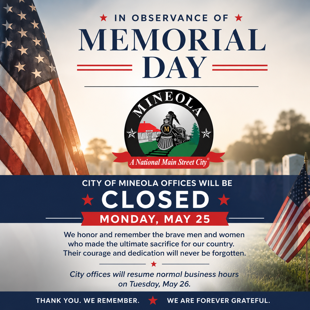 Memorial Day Closure Notice
