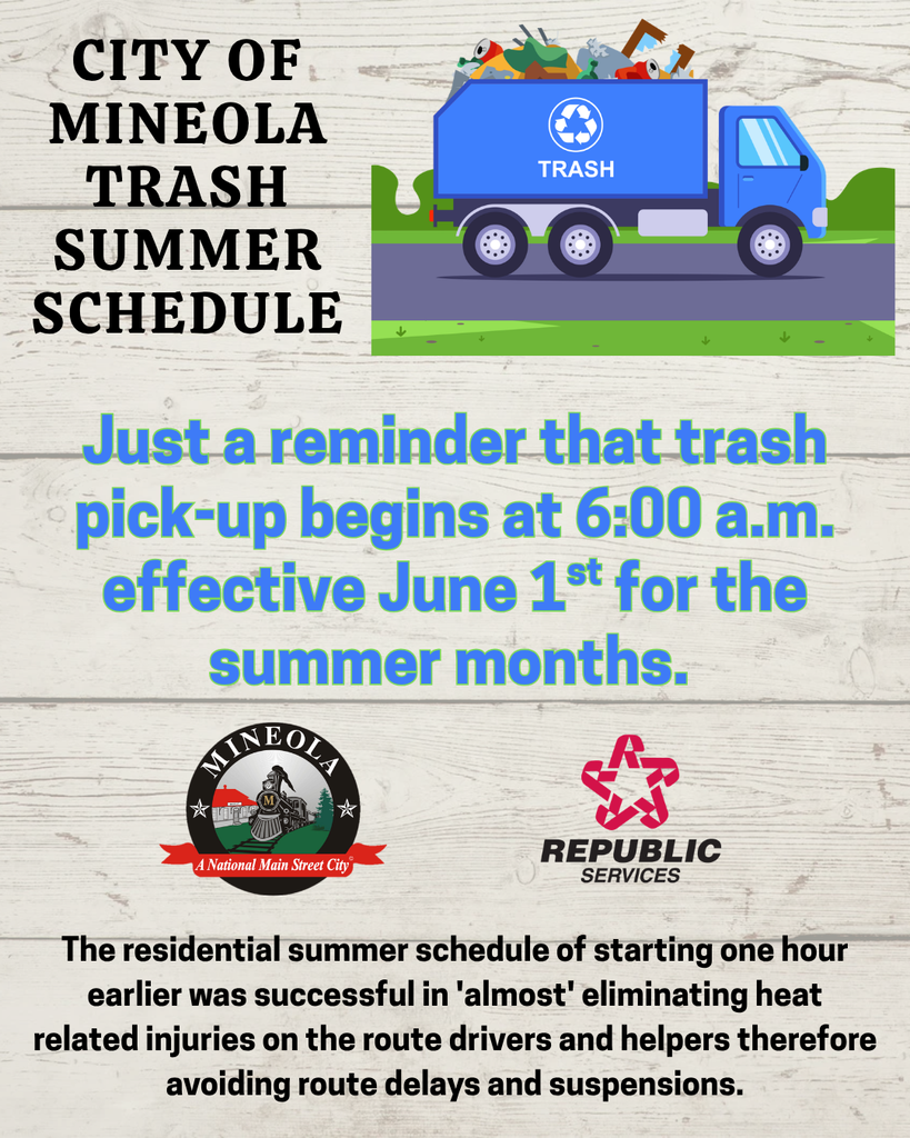 Summer Trash Schedule Flyer