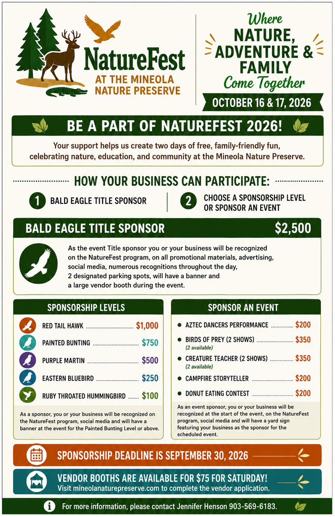 NatureFest Sponsorship Information Flyer