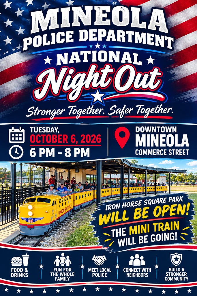 National Night Out Mini Train Flyer