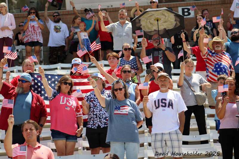 America Waves-Crowd waving flags