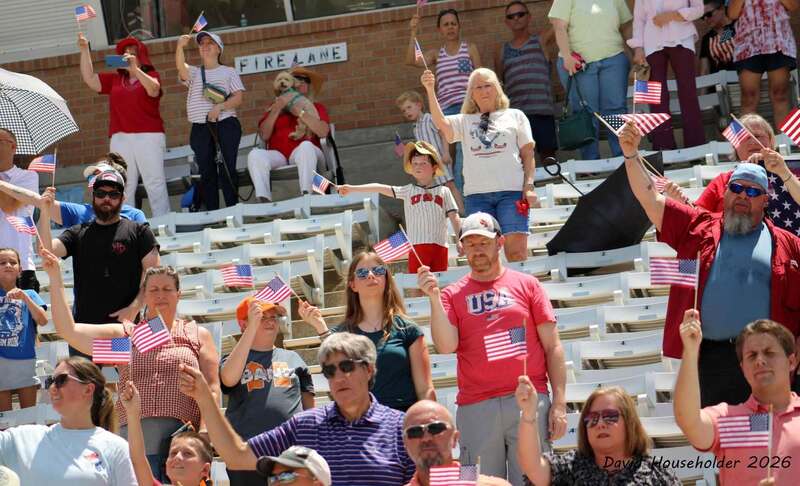 America Waves-Crowd waving flags