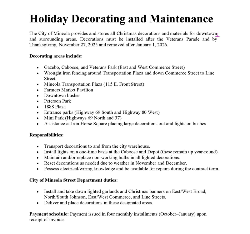 Decorating Information