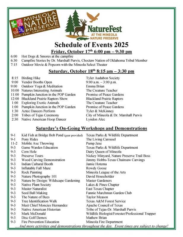 Schedule of Events