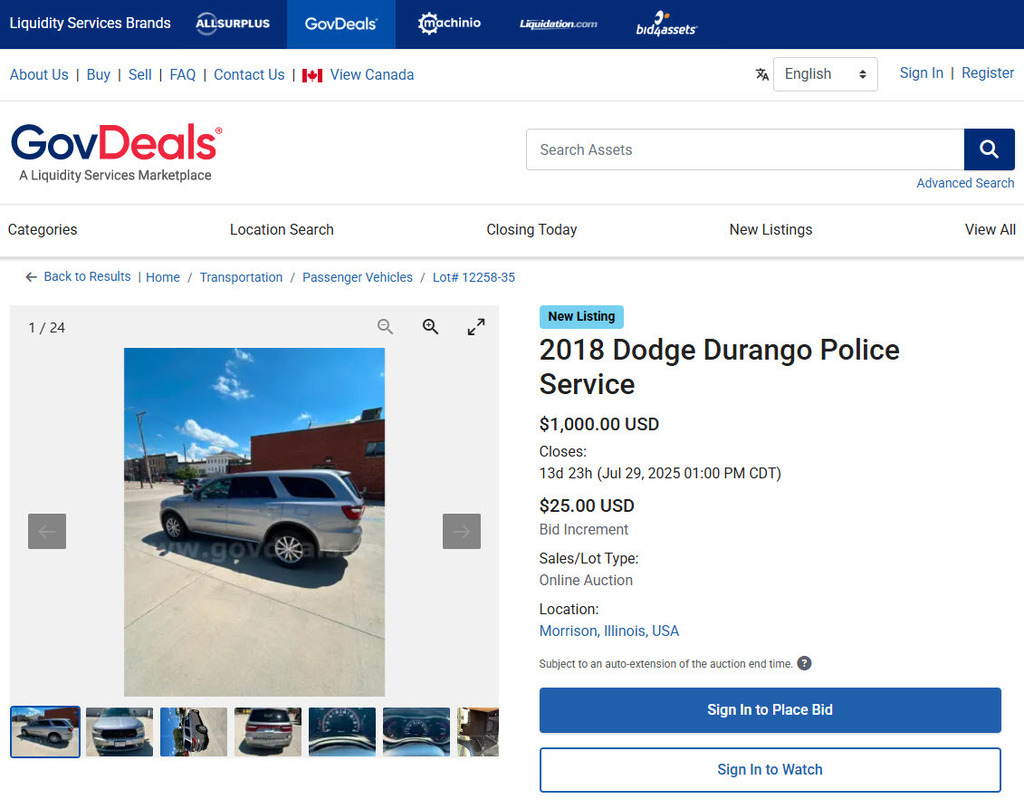 GovDeals Posting