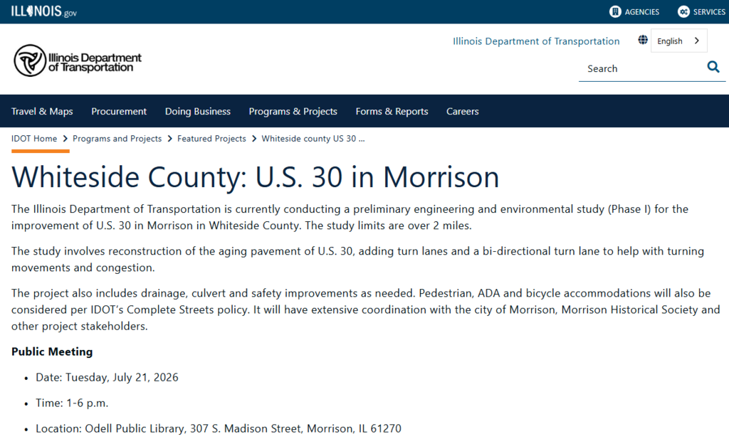 IDOT RT30 Public Meeting