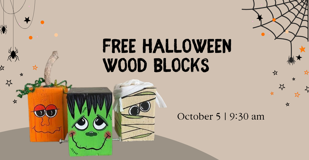 Free Halloween Wood Blocks on October 5 at 9:30 am