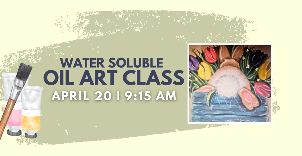 Water Soluble oil Art Class. April 20 at 9:15 AM. Painting of a rabbit in a crate