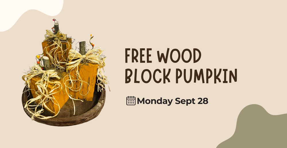 Free Wood Block Pumpkins on Monday, September 28