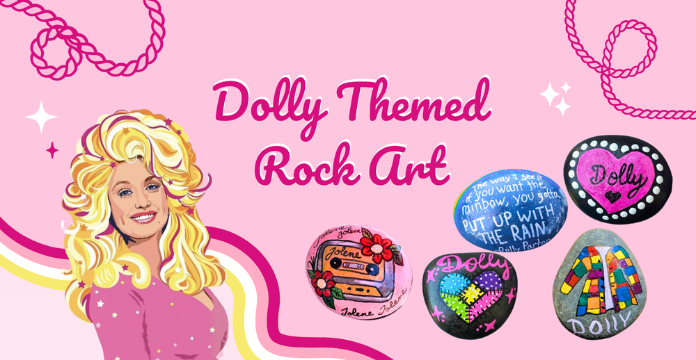Dolly Parton Themed Rock Art