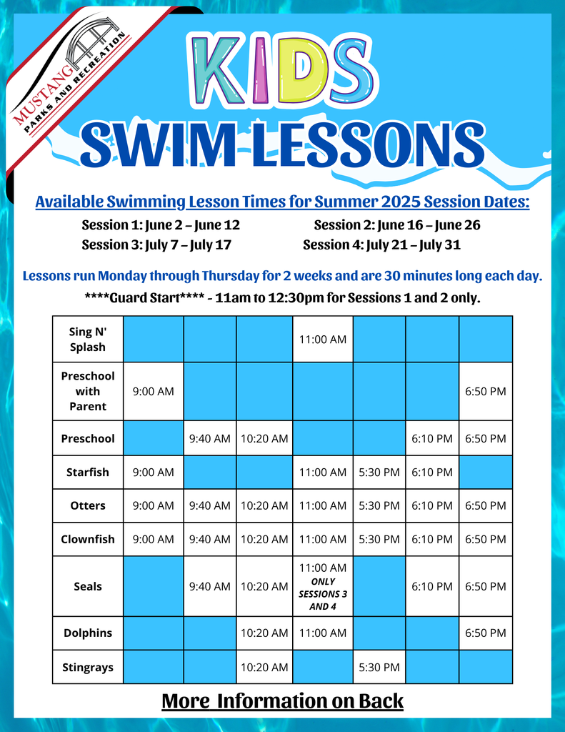 2025 Swim Lessons