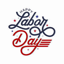 The words" Happy Labor Day" in a patriotic design