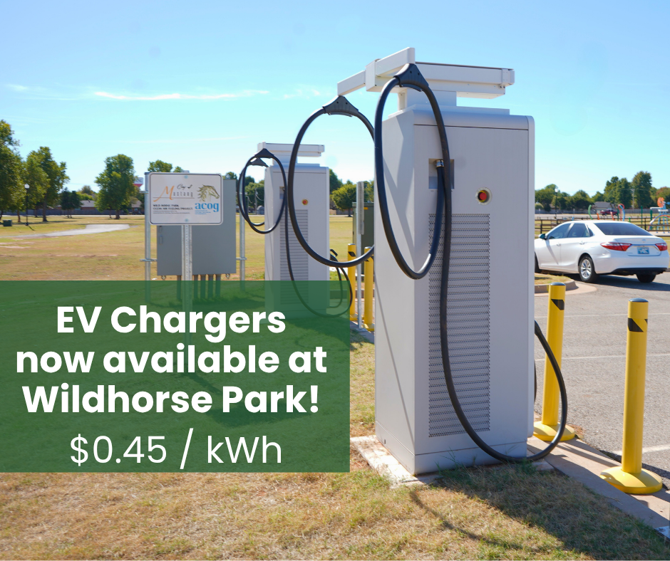 EV Chargers now available at Wildhorse Park! $0.45 per kwh