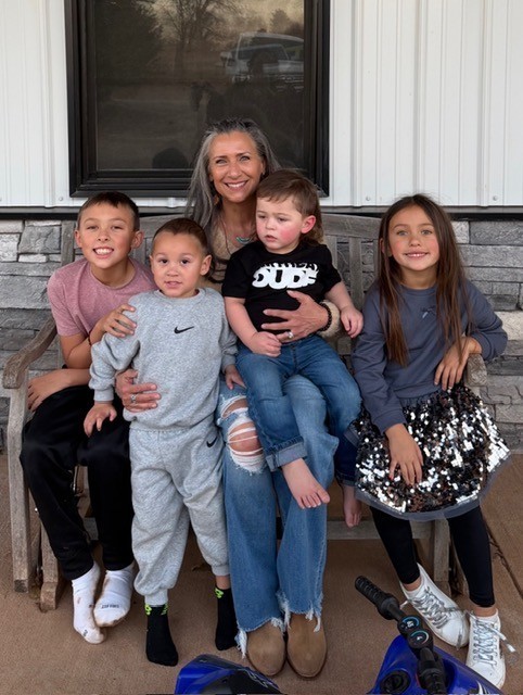 Norma Brown and her grandchildren