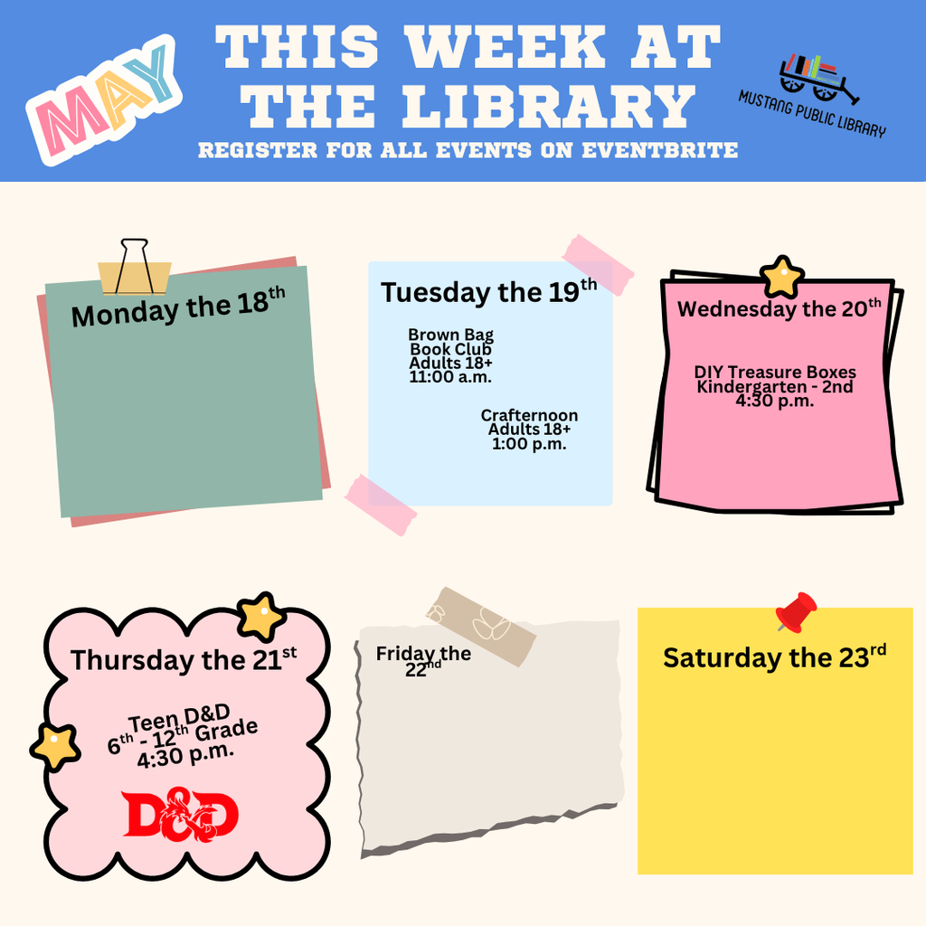 this week at mustang public library