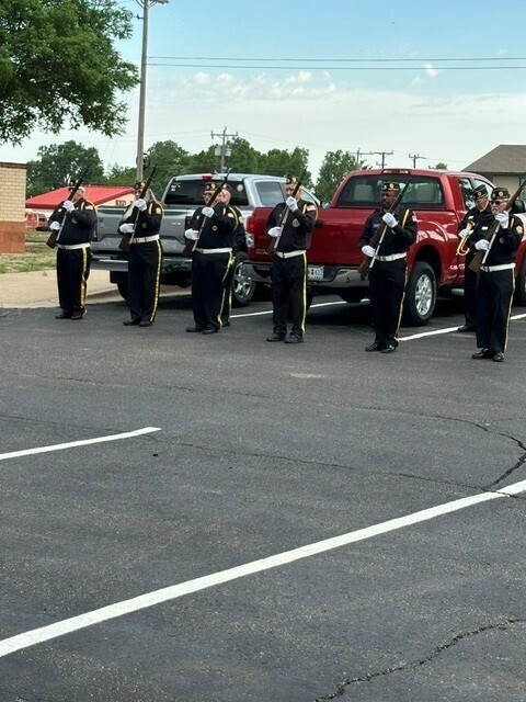 Members of Mustang American Legion Post 353 attending the Peace Officer Memorial