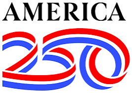 The word America with the number 250 beneath it in red, white, and blue