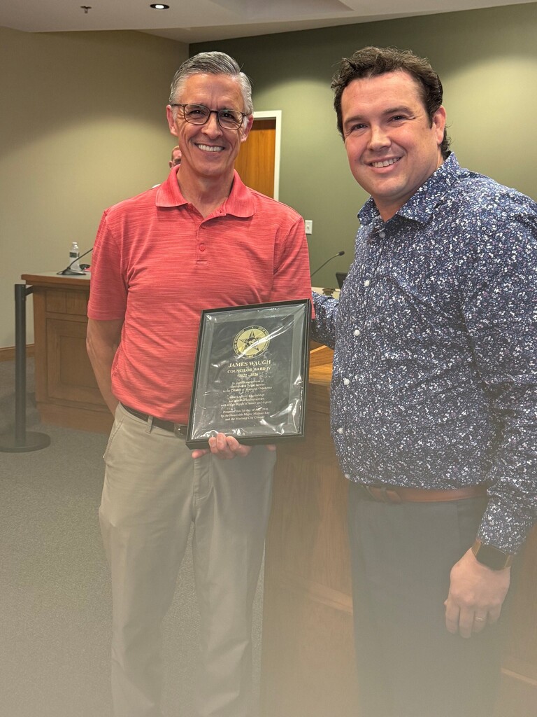 Council man Waugh and Mayor Michael Ray
