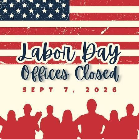 A graphic that reads closed Labor Day 2026