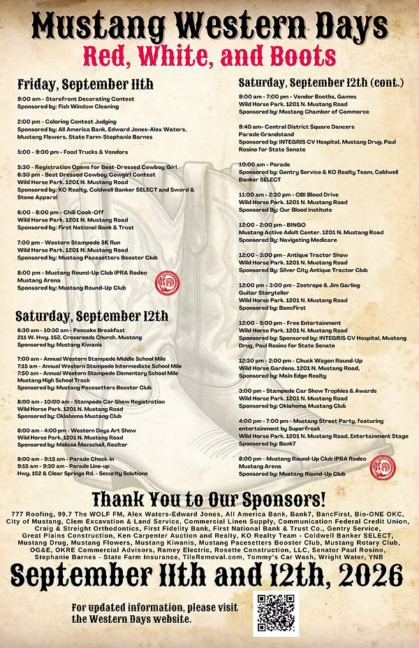Western Days schedule of events