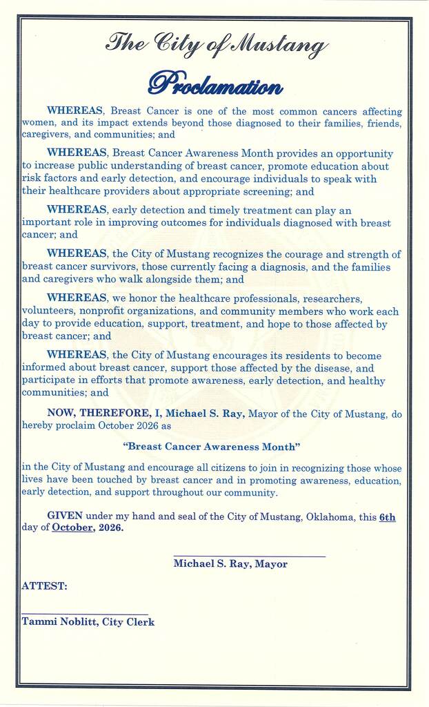 Breast Cancer Awareness Proclamation