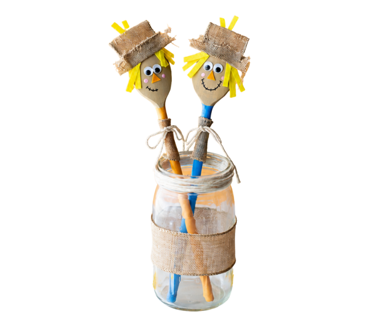 wooden scarecrow spoons
