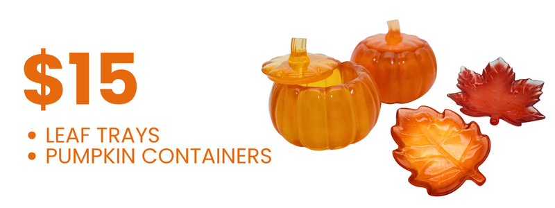 $15 leaf trays and pumpkin containers