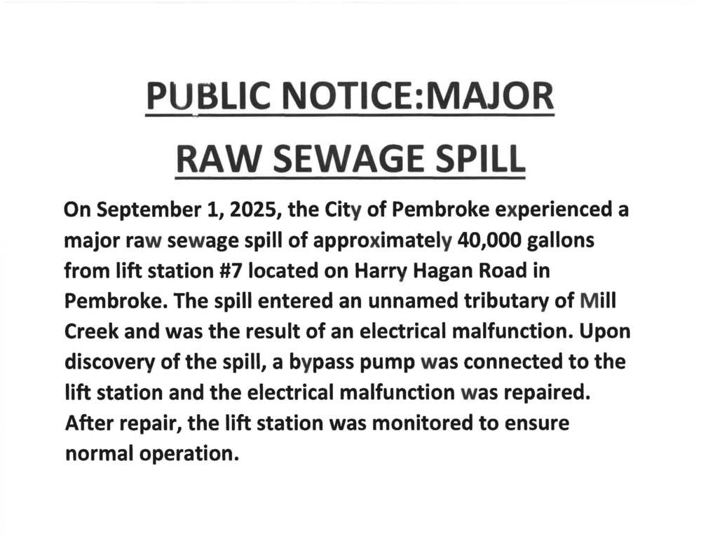 Notic of Sewage Spill