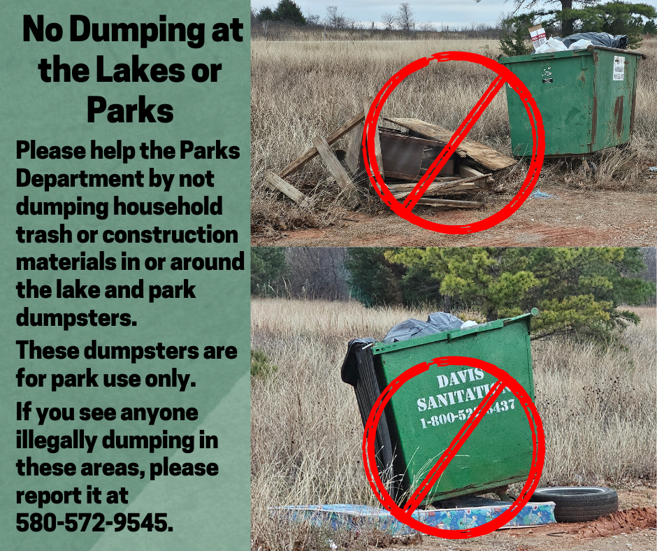 No dumping at lakes or parks image