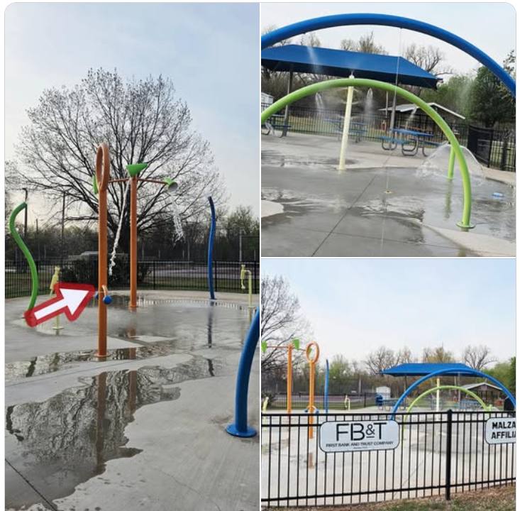 Splash pad in open image