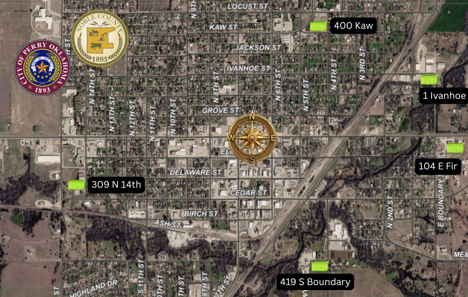 Map of roll-off locations
