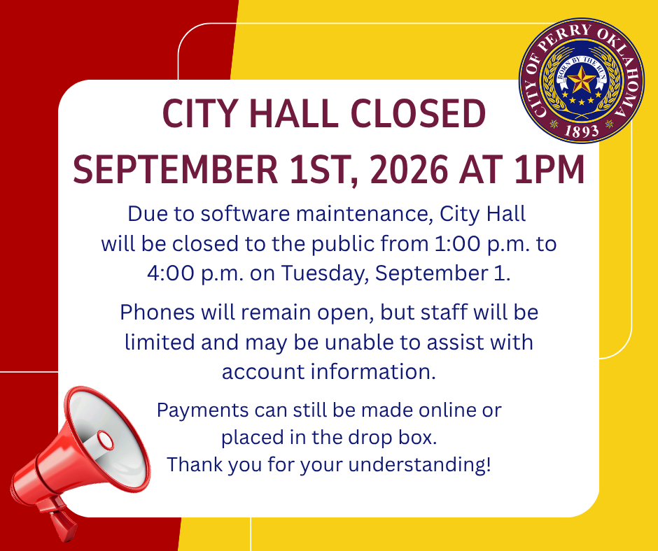 city hall closed sept 1st 1pm-4pm