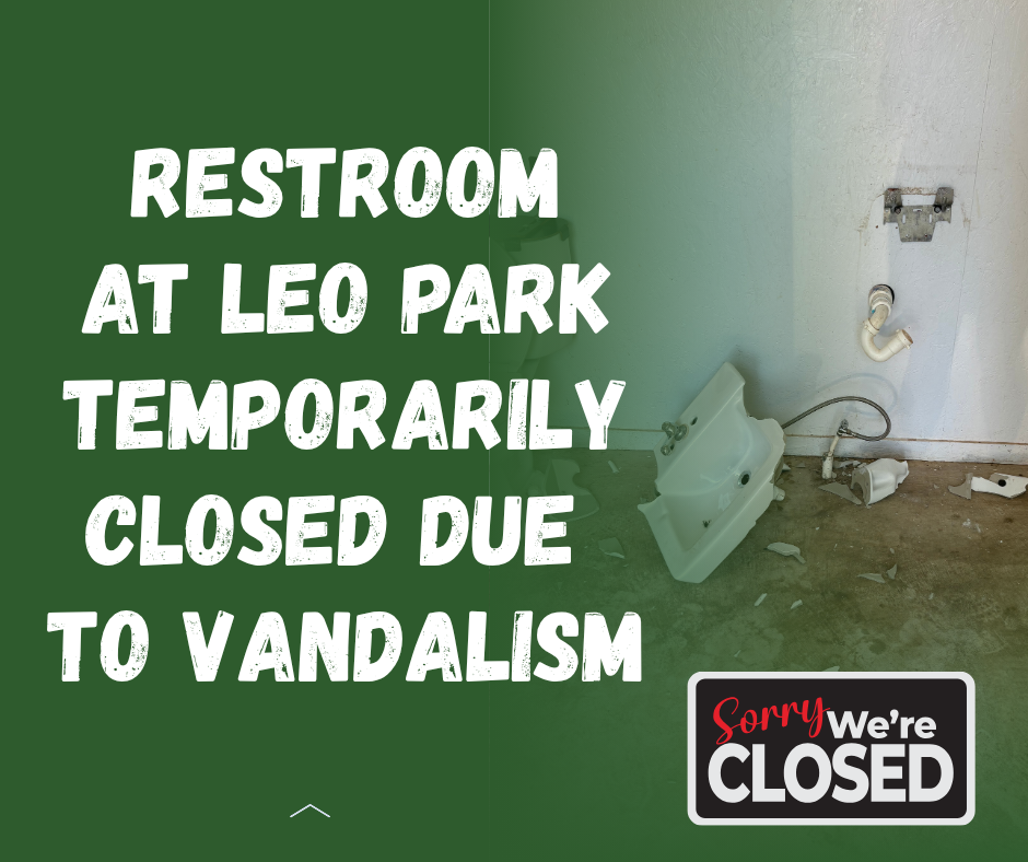 restroom at leo park temp closed