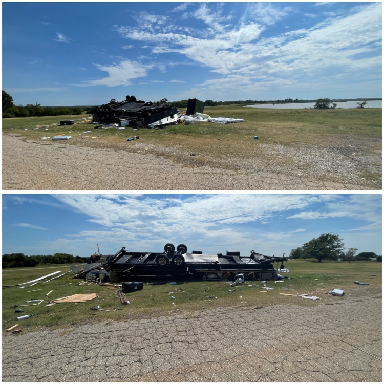 Perry lake RV damage