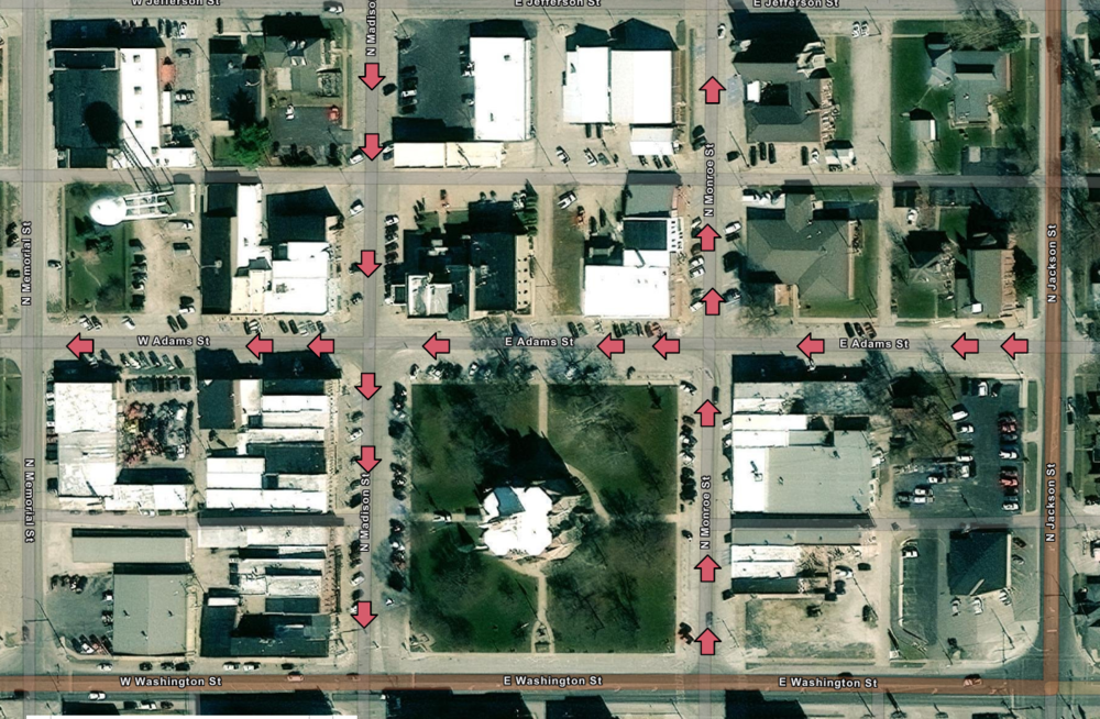 traffic flow on the square