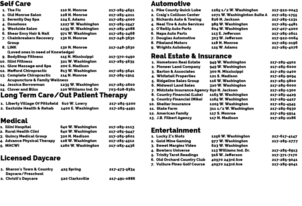 2nd page of flyer