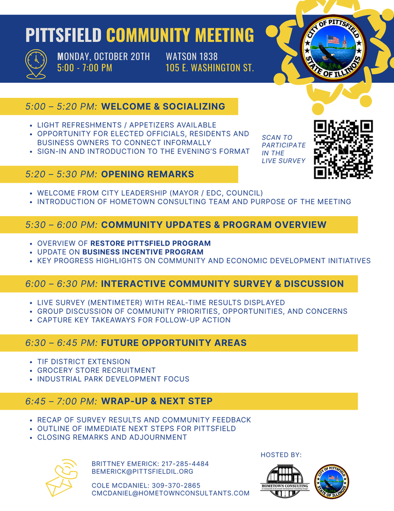 Pittsfield Community Meeting Monday October 20th from 5-7pm