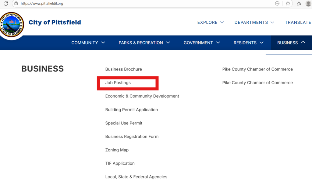 How to get to job postings. Go to the business tab at the top then click Job Postings.