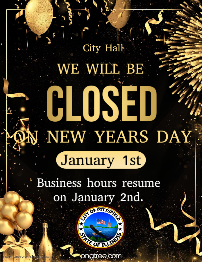 City hall will be closed Thursday January 1st.  and will open up Friday January 2nd