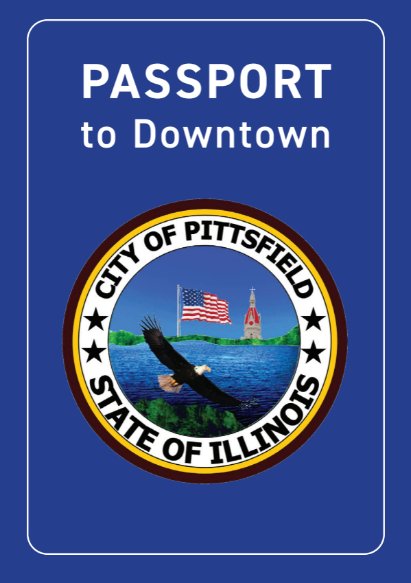 Passport to downtown with the city of pittsfield city seal on the front