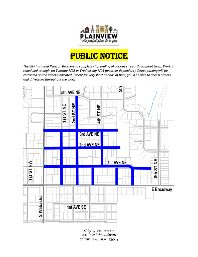 Public Notice - Chip Sealing 2025