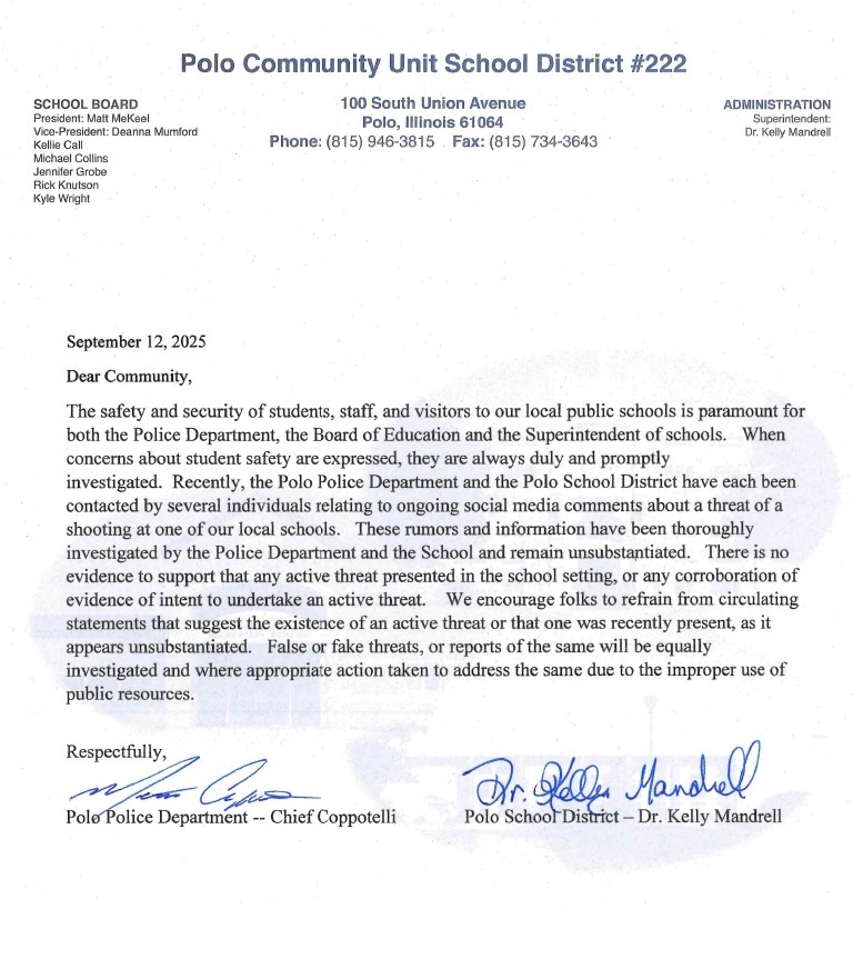 Joint Statement about a alleged shooting