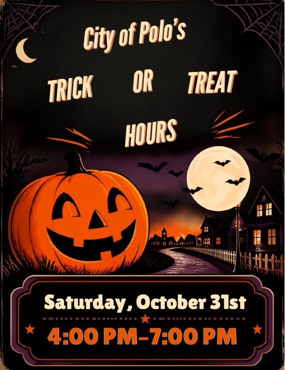 Trick or Treat Hours Saturday October 31st 4-7PM