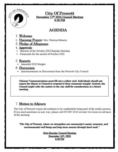 Prescott City Council Meeting