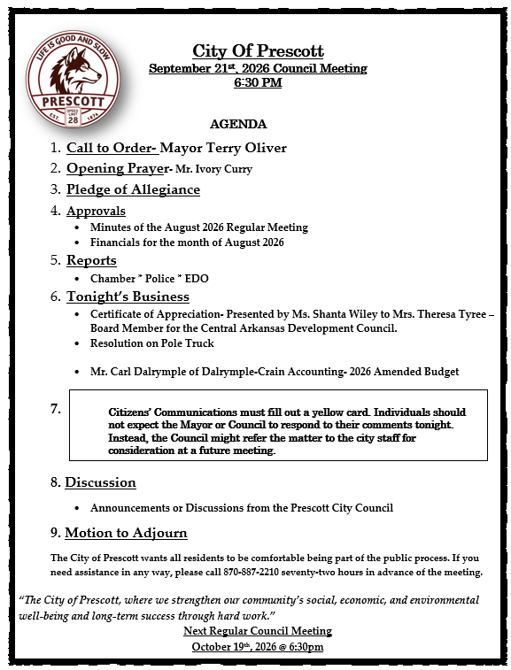 september agenda